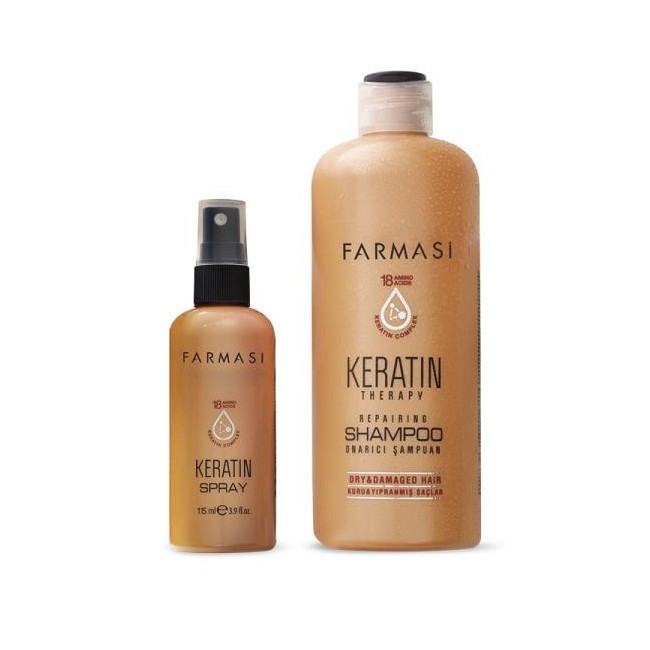 Keratin Therapy rewitalizujący spray do włosów + szampon keratynowy