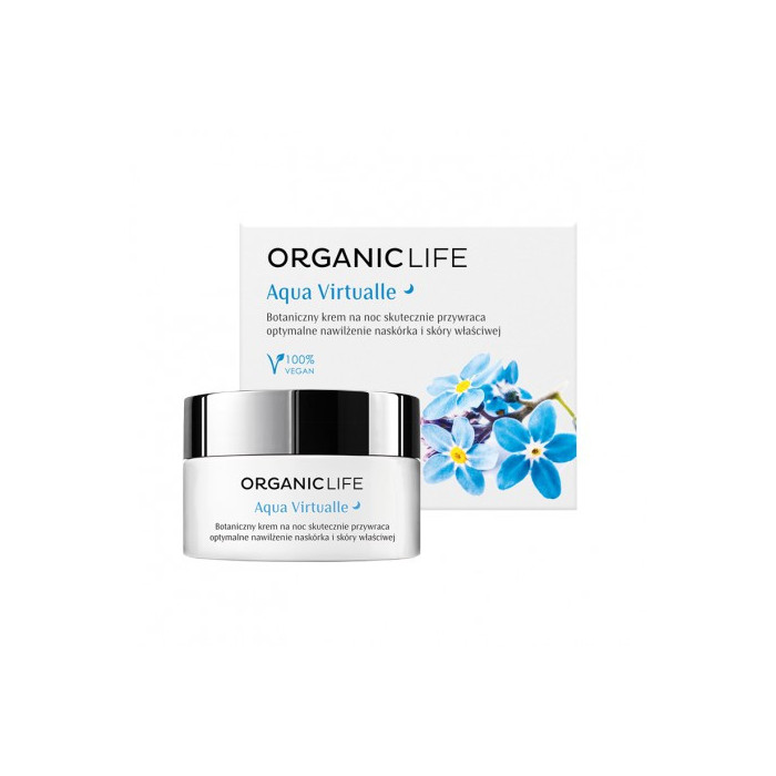 Botaniczny krem na noc nawilżający Aqua Virtualle Organic life 50g Botaniczny krem na noc nawilżający Aqua Virtualle Organic life 50g